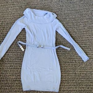 Candie's Light Blue Rib Knit Long Sleeve Sweater Dress Sz S